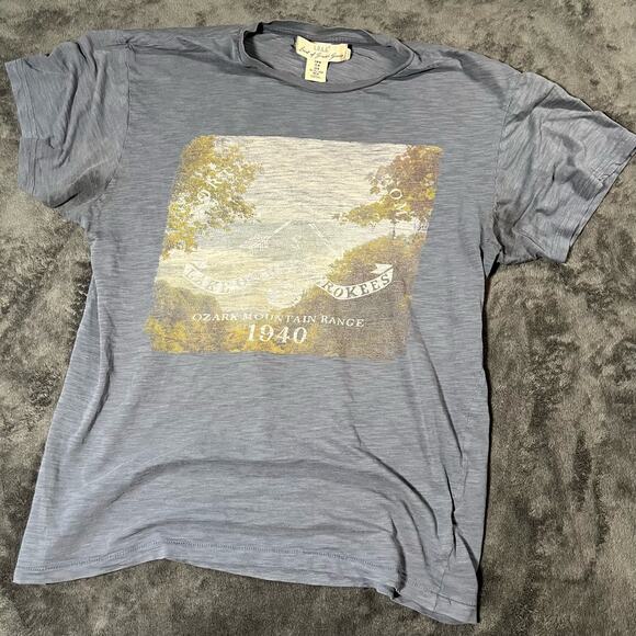 Vintage Y2K Ozark Mountain Range Faded Outdoors Graphic T Shirt - Picture 1 of 4